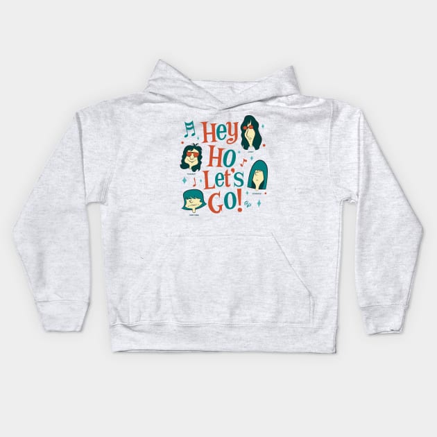 Hey Ho, Lets Go! Kids Hoodie by edvill